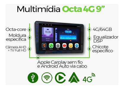 Multimídia Tiguan 2018 2019 2020 2021 2022 2023 V2 Octa 4G 9"