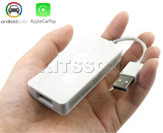 Módulo Interface Dongle Carplay para Iphone via Cabo ou Sem Fio, e ANDROID Auto via Cabo-V2 CAR AUDIO-Kitssom