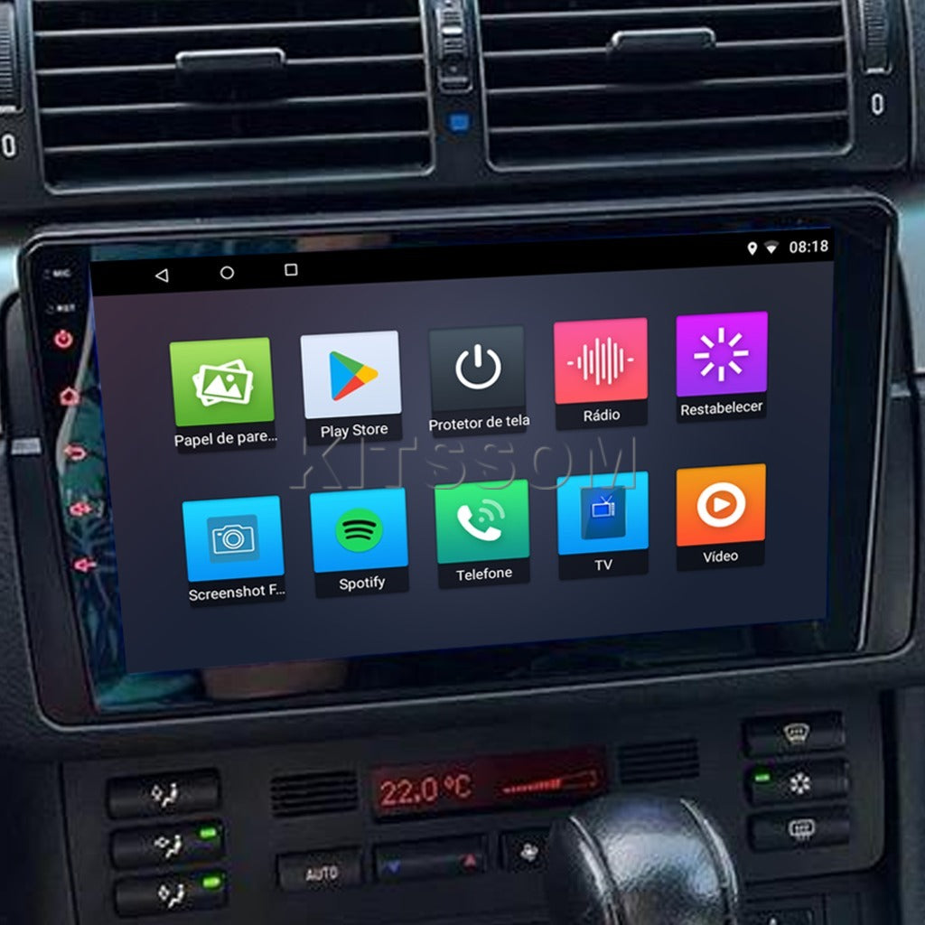Multimídia BMW 116 118 120 316 318 320 E46 2006 2007 V2 Carplay 9" 2002 2003 2004 2005-V2 CAR AUDIO-Kitssom