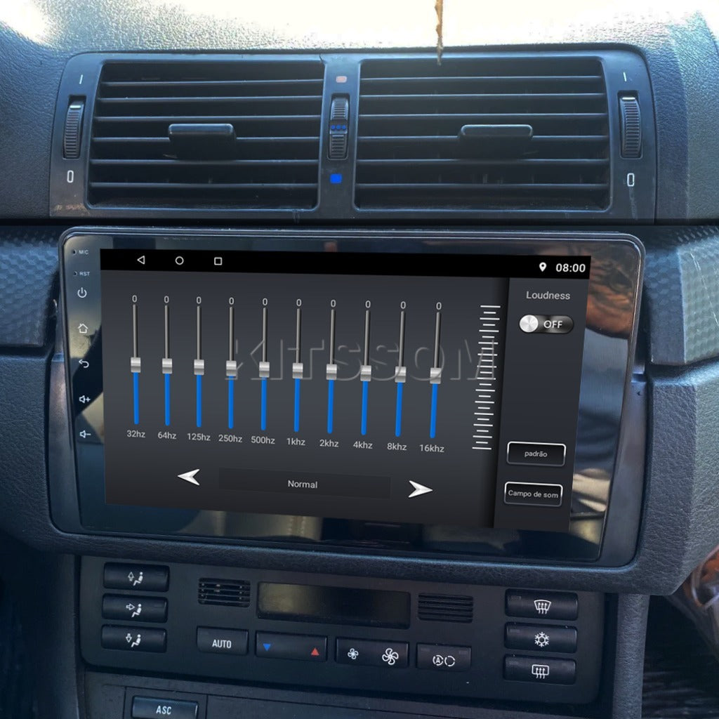 Multimídia BMW 116 118 120 316 318 320 E46 2006 2007 V2 Carplay 9" 2002 2003 2004 2005-V2 CAR AUDIO-Kitssom