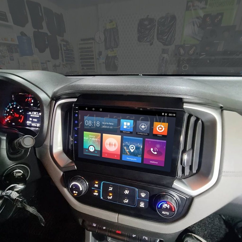 Multimídia Chevrolet S10 2019 2020 2021 2022 2023 V2 Carplay 9" 2017 2018-V2 CAR AUDIO-Kitssom