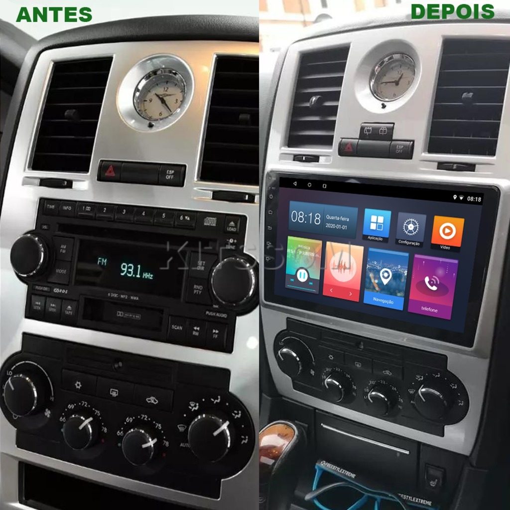 Multimídia Chrysler 300C 2006 2007 2008 2009 2010 V2 Carplay 9" 2004 2005-V2 CAR AUDIO-Kitssom