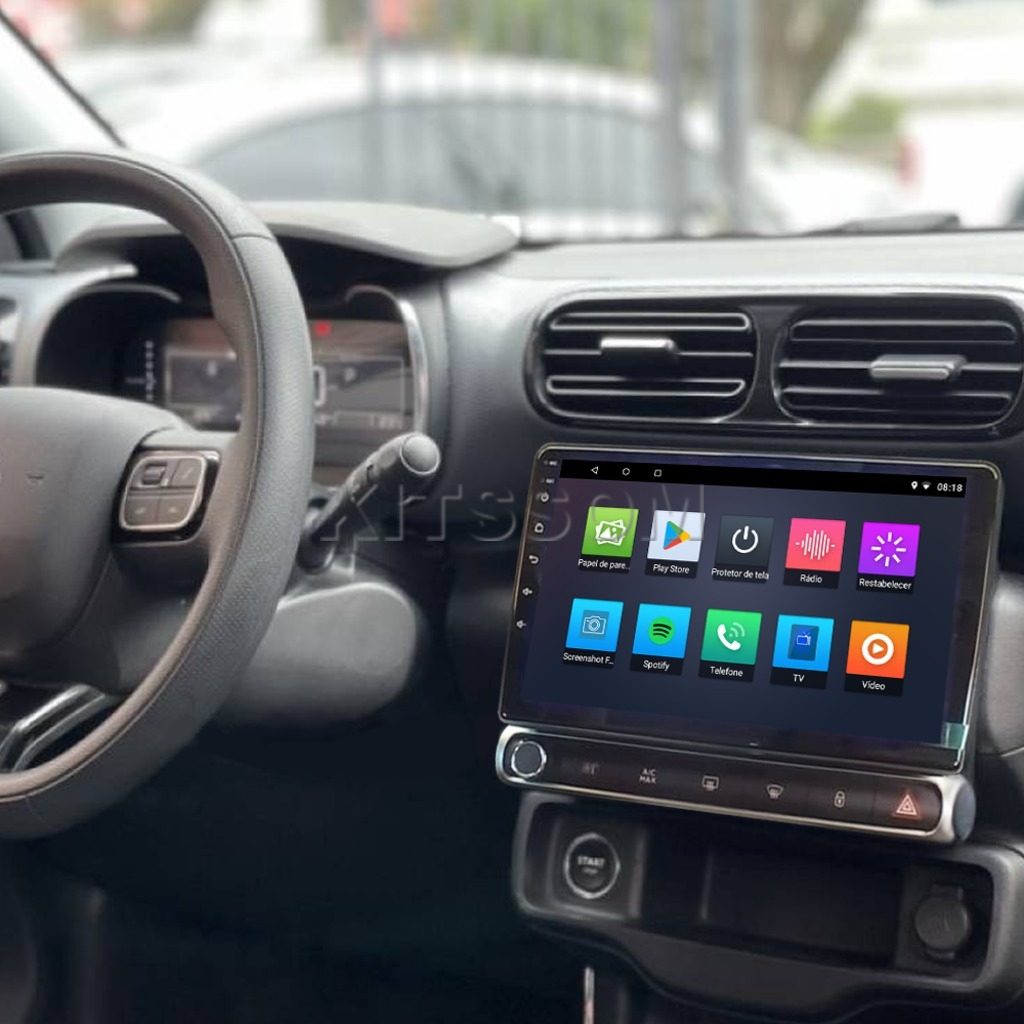 Multimídia Citroen C4 Cactus 2021 2022 2023 2024 V2 Carplay 9" 2018 2019 2020-V2 CAR AUDIO-Kitssom