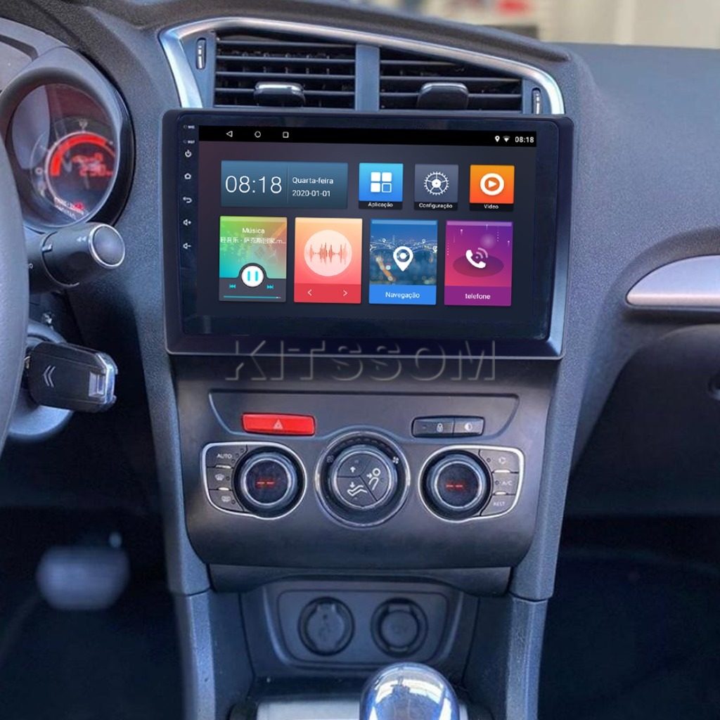 Multimídia C4 Lounge 2014 2015 2016 2017 2018 V2 Carplay 9"-V2 CAR AUDIO-Kitssom