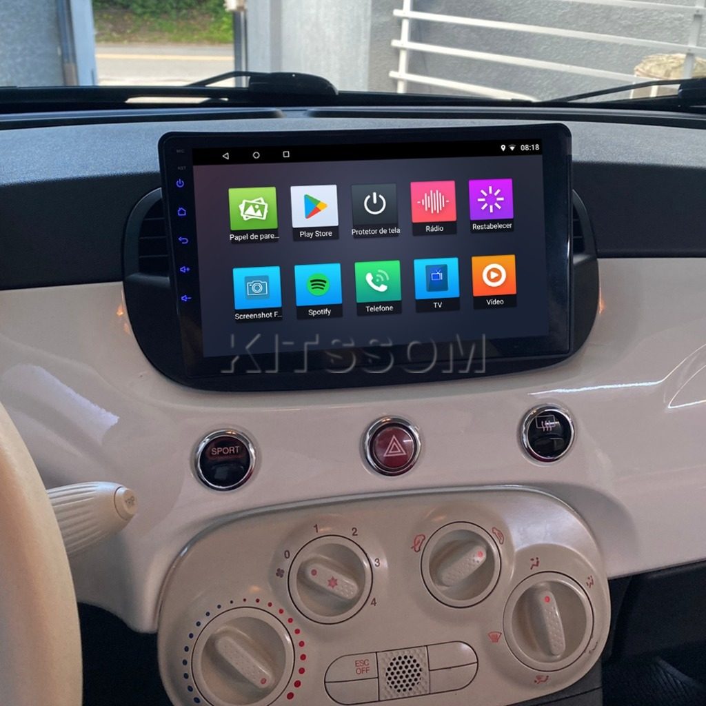 Multimídia Fiat 500 2011 2012 2013 2014 2015 V2 Carplay 9"-V2 CAR AUDIO-Kitssom