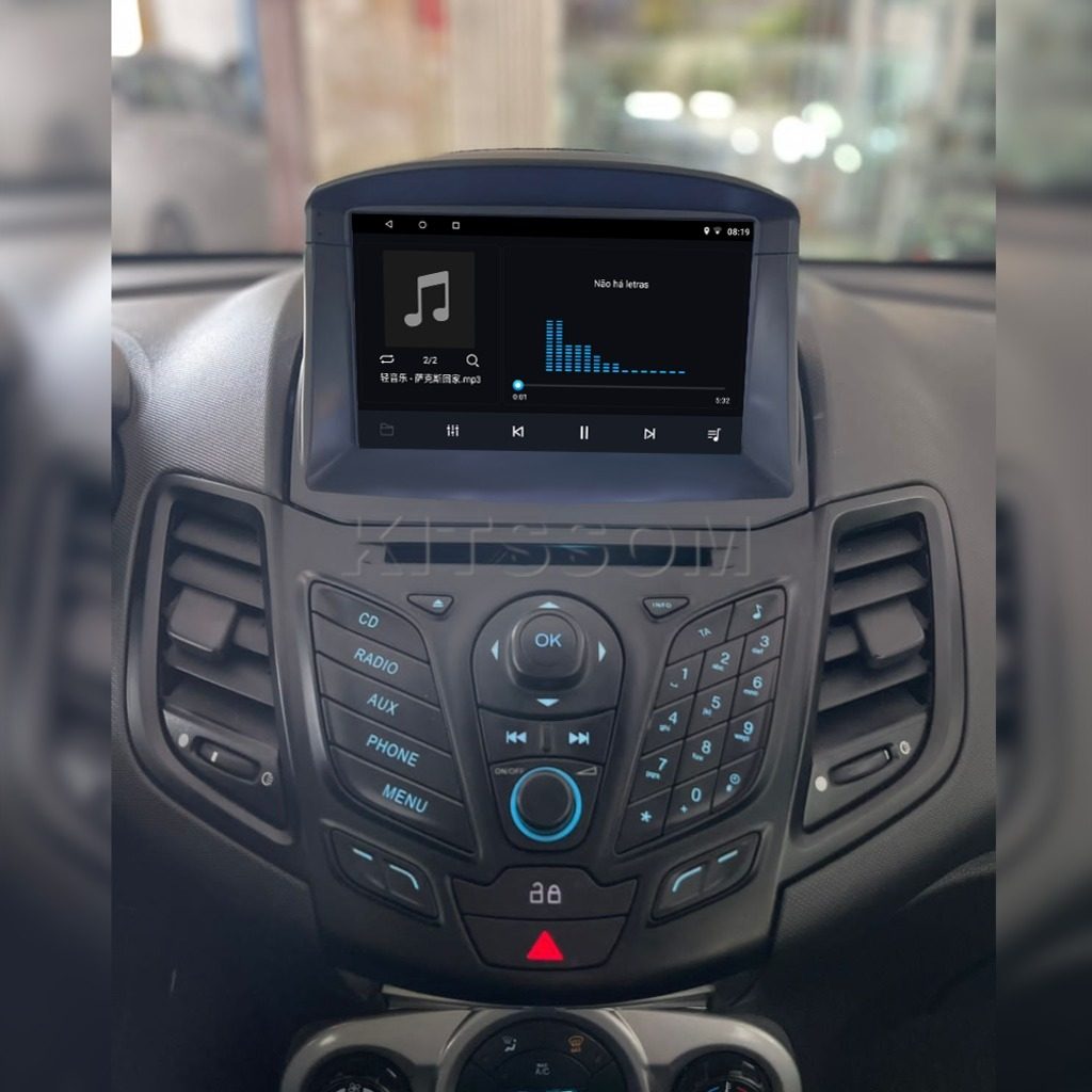 Multimídia Ford Fiesta 2016 2017 2018 Embutida V2 Carplay 9" 2012 2013 2014 2015-V2 CAR AUDIO-Kitssom
