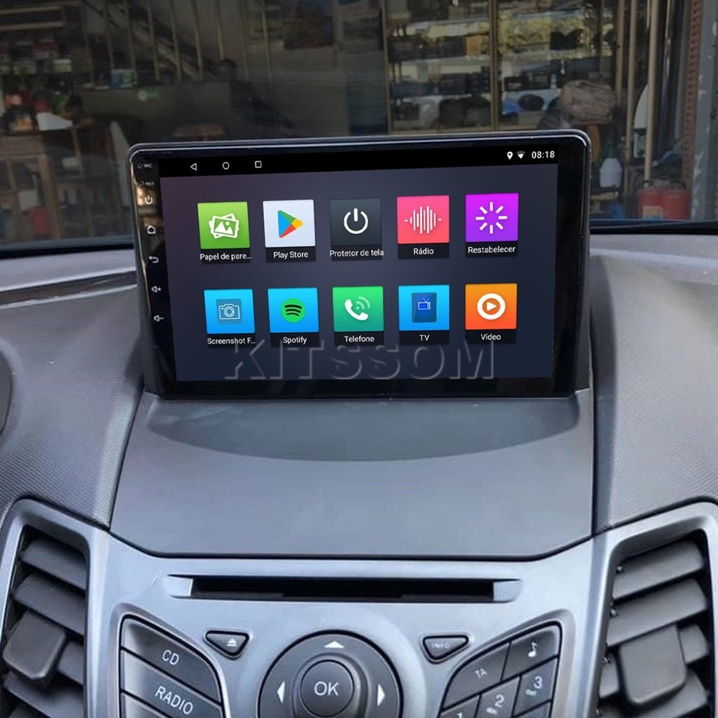 Multimídia Ford Fiesta 2012 2013 2014 Mexicano V2 Carplay 9" 2011-V2 CAR AUDIO-Kitssom