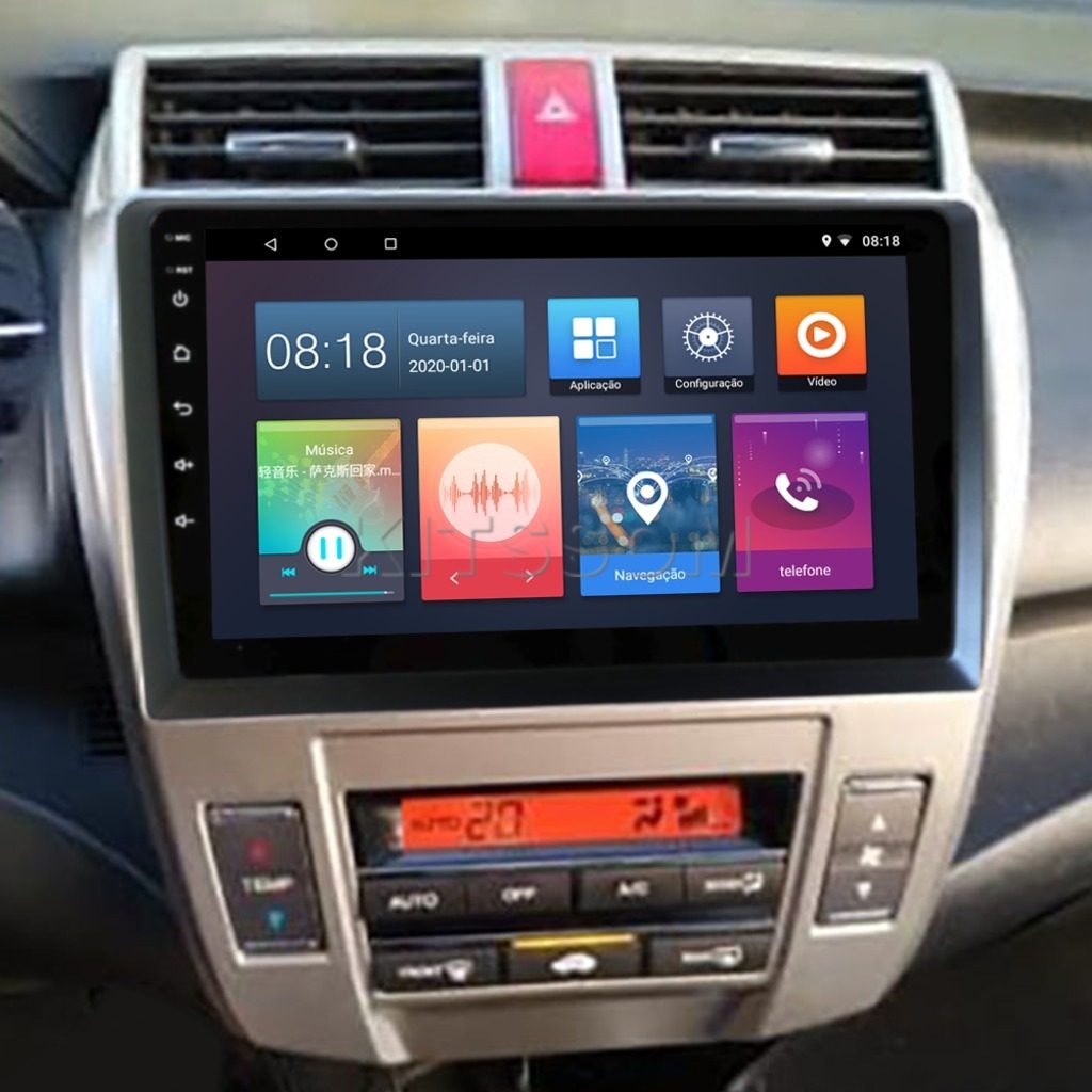 Multimídia Honda City 2011 2012 2013 2014 AC DIG V2 Carplay 9" 2008 2009 2010-V2 CAR AUDIO-Kitssom