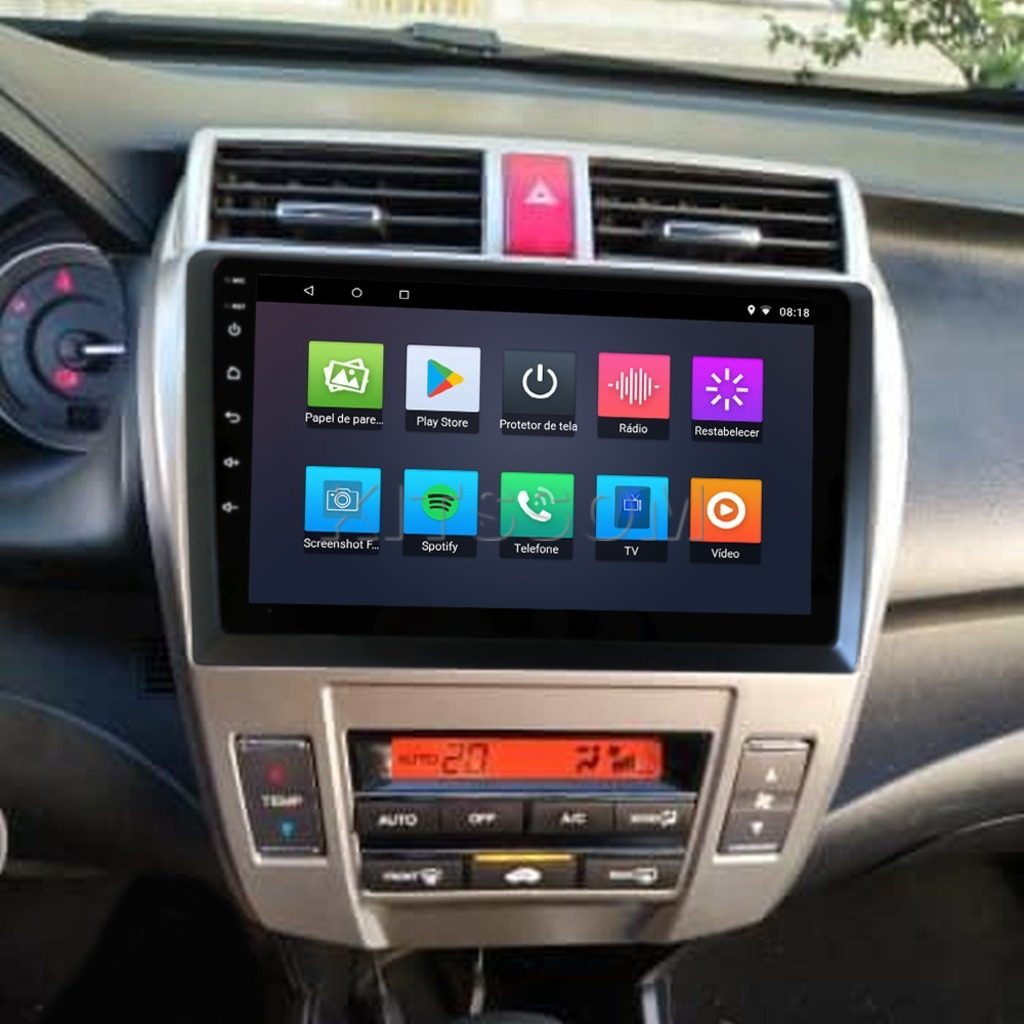 Multimídia Honda City 2011 2012 2013 2014 AC DIG V2 Carplay 9" 2008 2009 2010-V2 CAR AUDIO-Kitssom