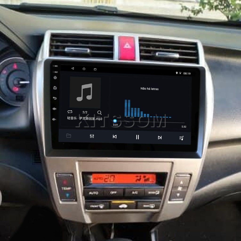 Multimídia Honda City 2011 2012 2013 2014 AC DIG V2 Carplay 9" 2008 2009 2010-V2 CAR AUDIO-Kitssom