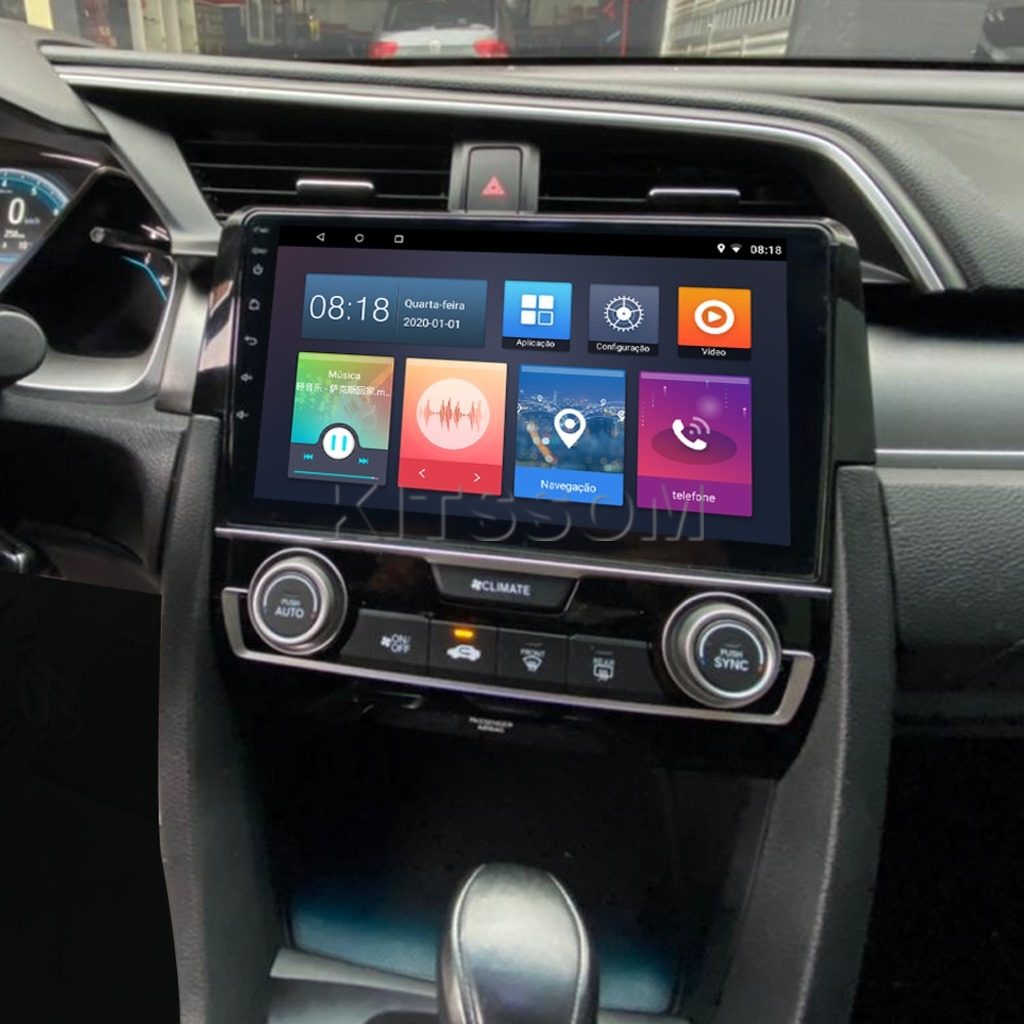 Multimídia Honda Civic G10 2018 2019 2020 2021 V2 Carplay 9" 2016 2017-V2 CAR AUDIO-Kitssom