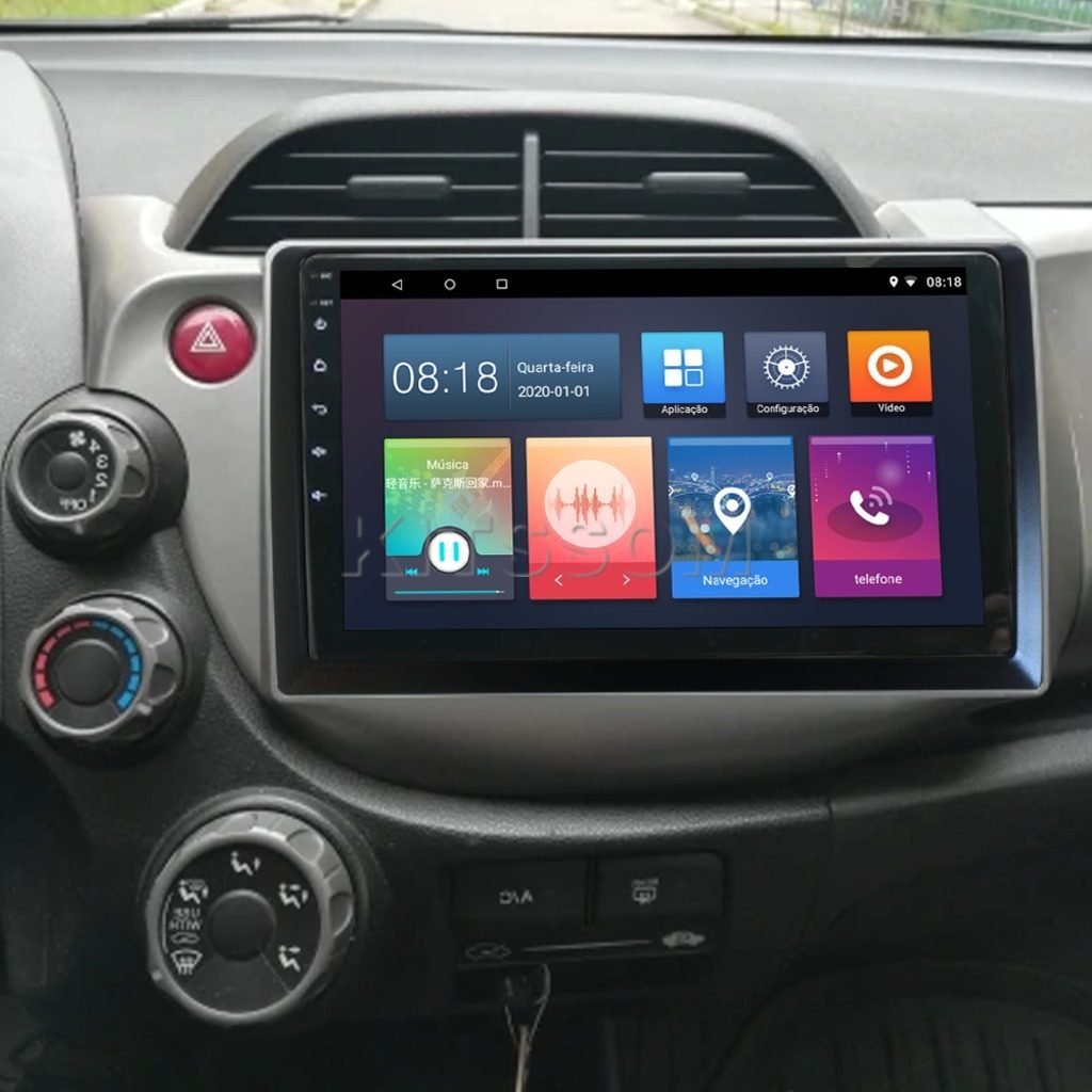 Multimídia Honda Fit 2009 2010 2011 2012 2013 V2 Carplay 9" 2008-V2 CAR AUDIO-Kitssom