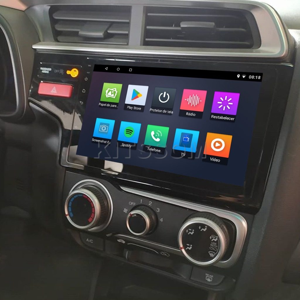 Multimídia Honda Fit WRV 2017 2018 2019 2020 2021 V2 Carplay 9" 2014 2015 2016-V2 CAR AUDIO-Kitssom