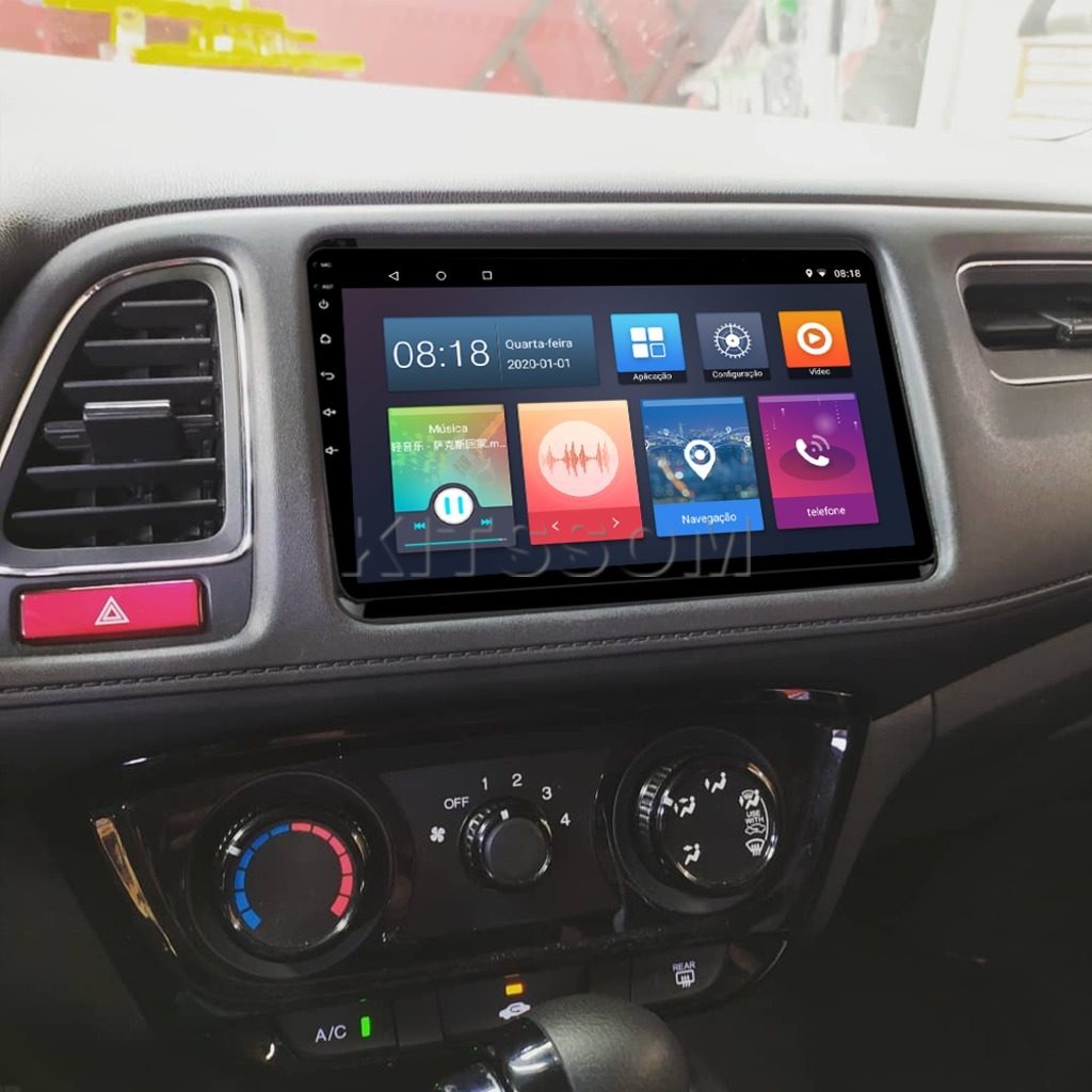 Multimídia Honda HRV 2017 2018 2019 2020 2021 V2 Carplay 9" 2014 2015 2016-V2 CAR AUDIO-Kitssom