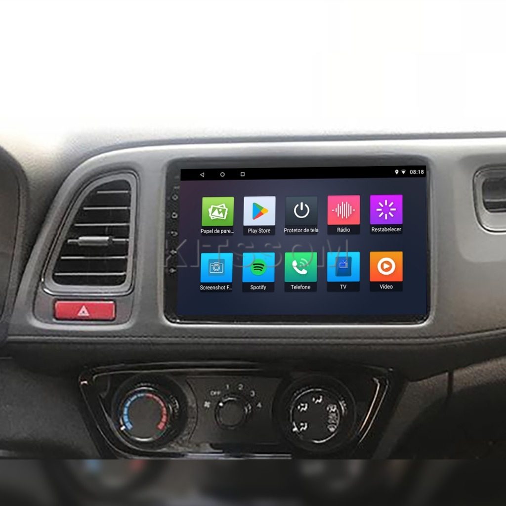 Multimídia Honda HRV 2017 2018 2019 2020 2021 V2 Carplay 9" 2014 2015 2016-V2 CAR AUDIO-Kitssom