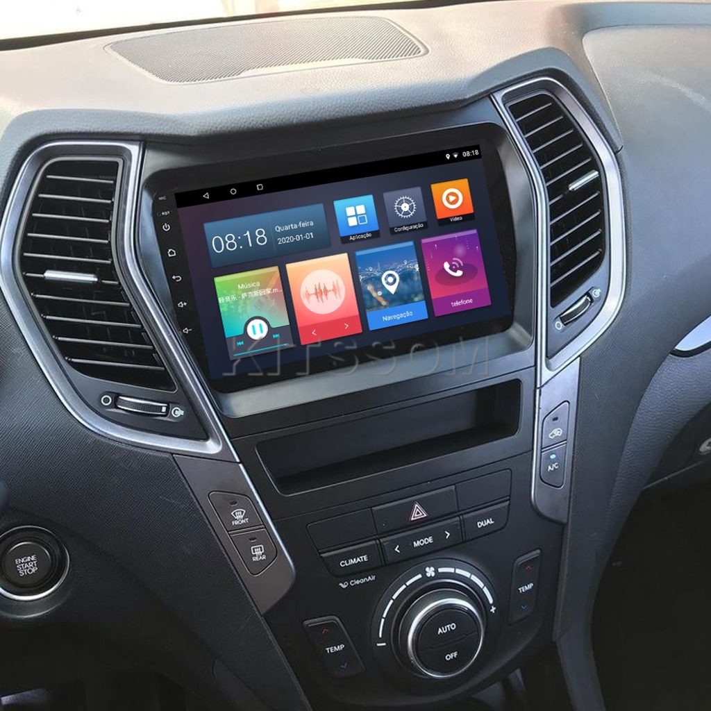 Multimídia Hyundai Santa Fé 2016 2017 2018 2019 V2 Carplay 9" 2014 2015-V2 CAR AUDIO-Kitssom
