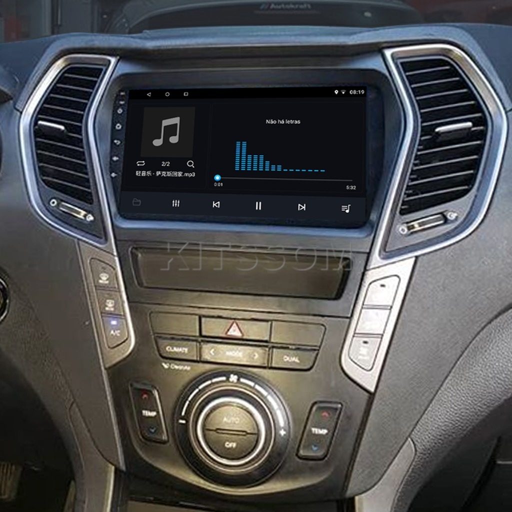 Multimídia Hyundai Santa Fé 2016 2017 2018 2019 V2 Carplay 9" 2014 2015-V2 CAR AUDIO-Kitssom