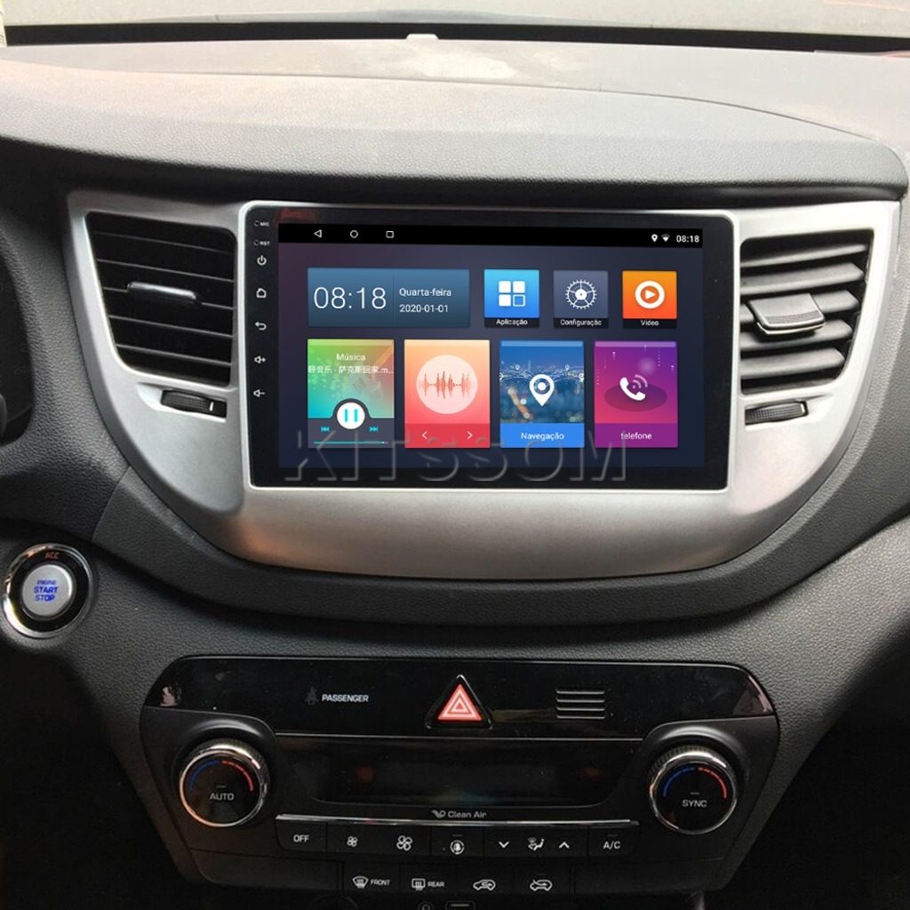 Multimídia Hyundai Tucson 2018 2019 2020 2021 V2 Carplay 9" 2016 2017-V2 CAR AUDIO-Kitssom