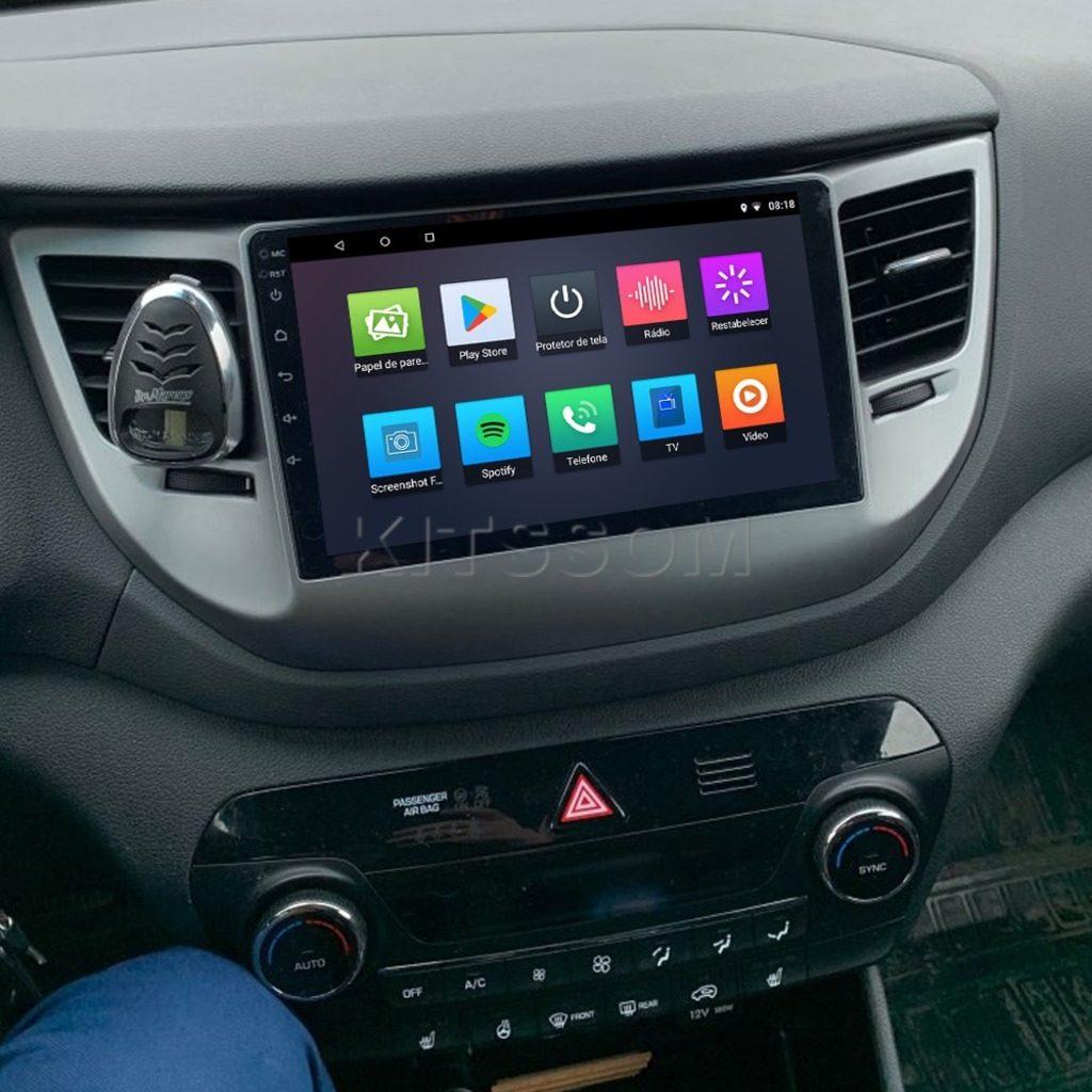 Multimídia Hyundai Tucson 2018 2019 2020 2021 V2 Carplay 9" 2016 2017-V2 CAR AUDIO-Kitssom