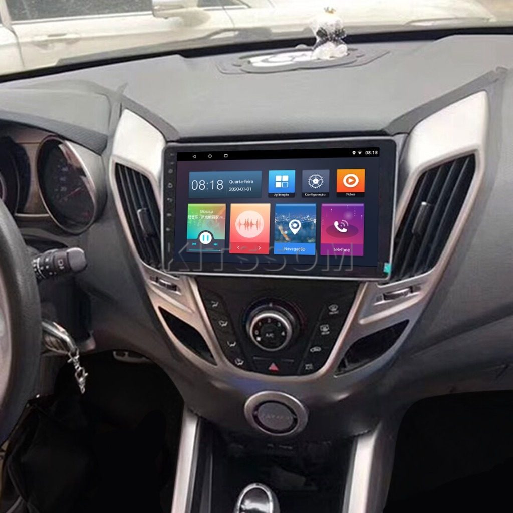 Multimídia Hyundai Veloster 2014 2015 2016 2017 V2 Carplay 9" 2011 2012 2013-V2 CAR AUDIO-Kitssom