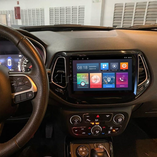 Multimídia Jeep Compass 2017 2018 2019 2020 2021 V2 Carplay 9"-V2 CAR AUDIO-Kitssom