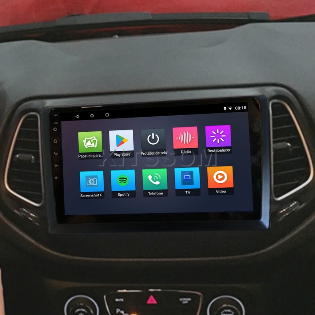Multimídia Jeep Compass 2017 2018 2019 2020 2021 V2 Carplay 9"-V2 CAR AUDIO-Kitssom