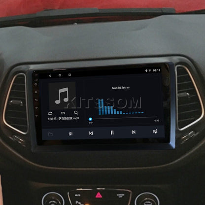 Multimídia Jeep Compass 2017 2018 2019 2020 2021 V2 Carplay 9"-V2 CAR AUDIO-Kitssom