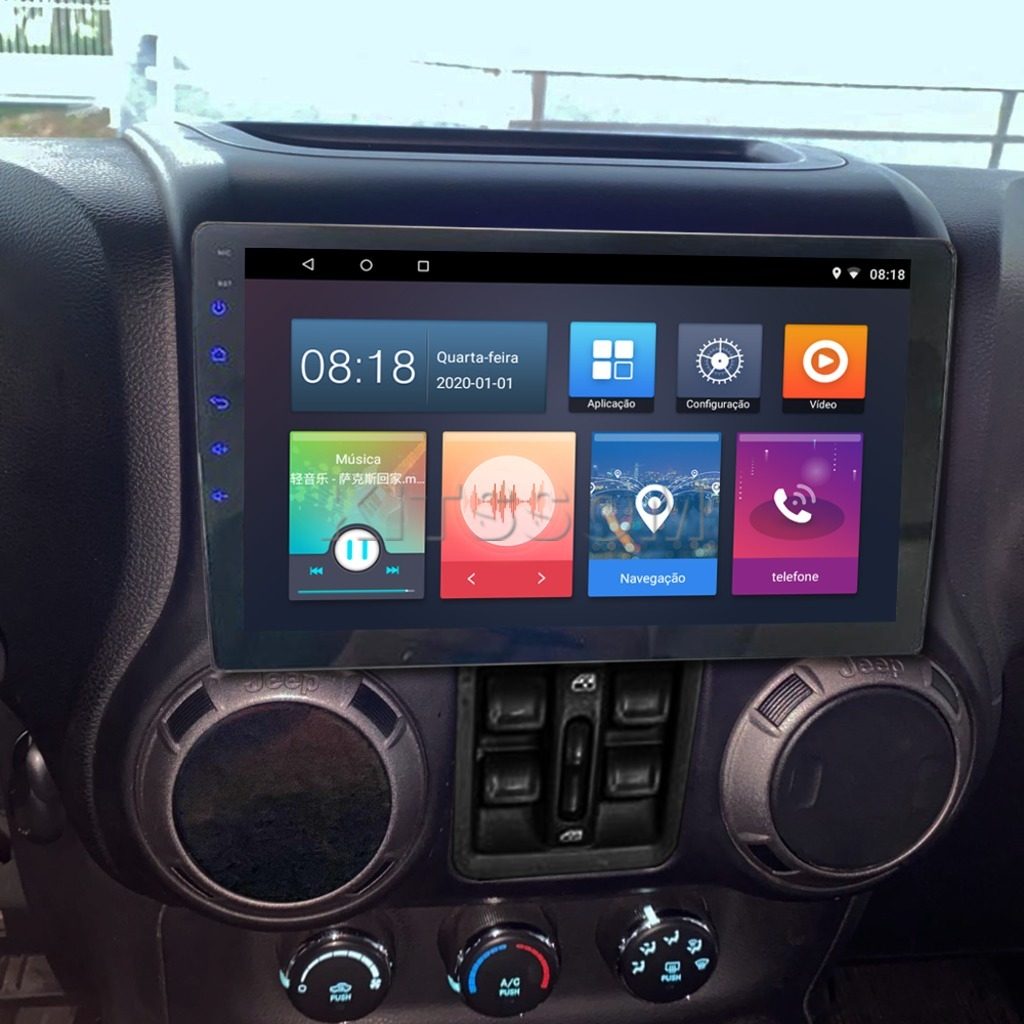 Multimídia Jeep Wrangler 2011 2012 2013 2014 2015 V2 Carplay 9" 2010-V2 CAR AUDIO-Kitssom