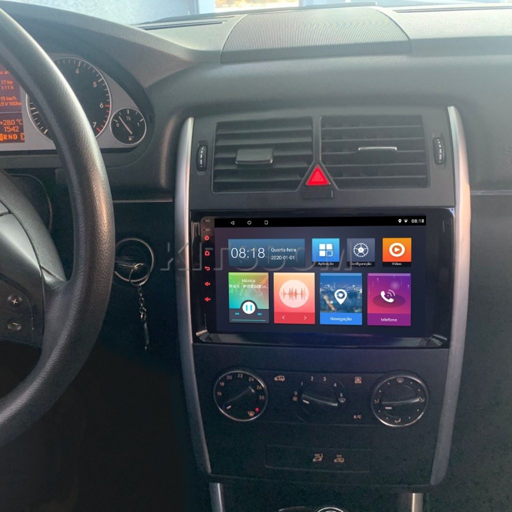 Multimídia Mercedes Benz B180 B200 2011 2012 2013 V2 Carplay 9" 2006 2007 2008 2009 2010-V2 CAR AUDIO-Kitssom