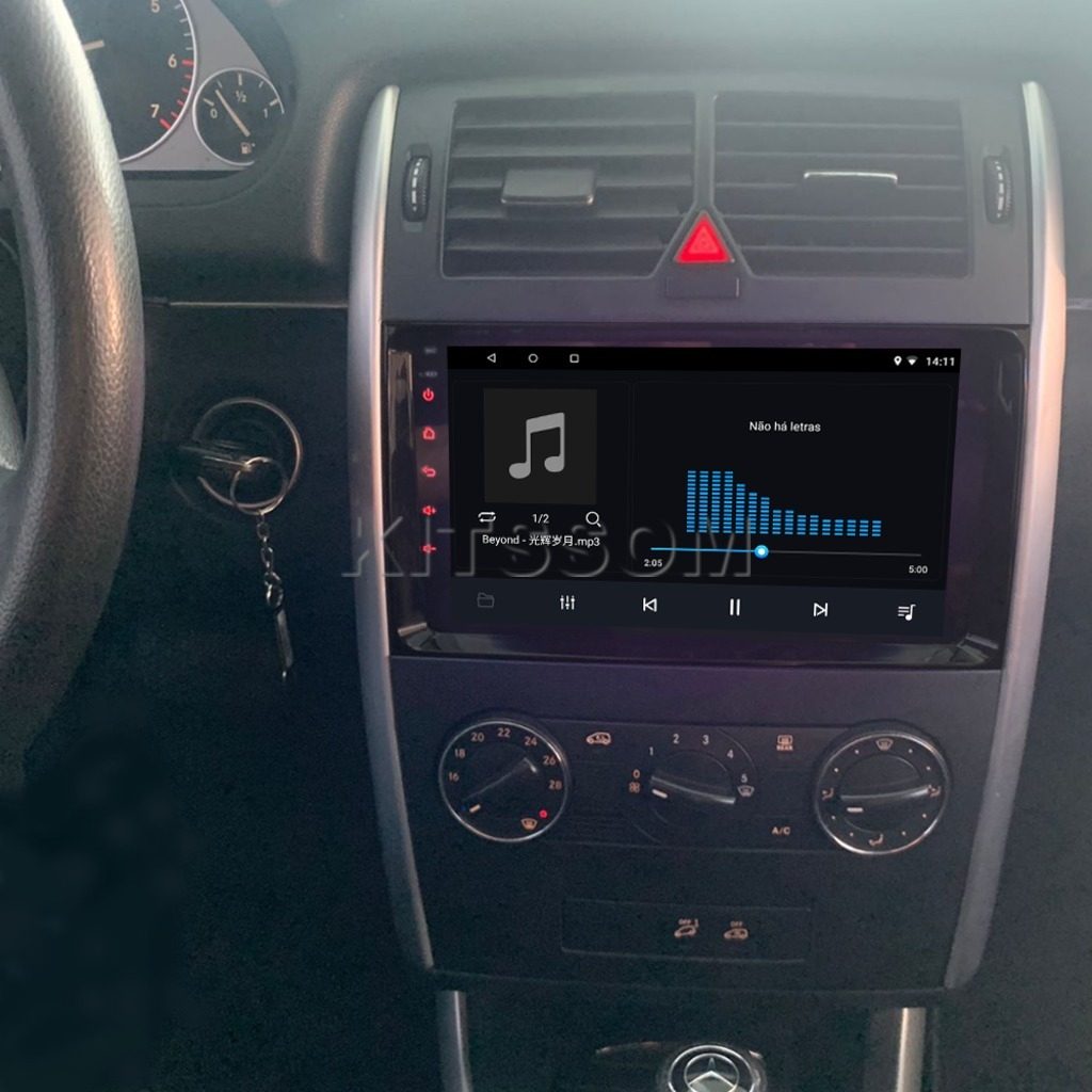 Multimídia Mercedes Benz B180 B200 2011 2012 2013 V2 Carplay 9" 2006 2007 2008 2009 2010-V2 CAR AUDIO-Kitssom