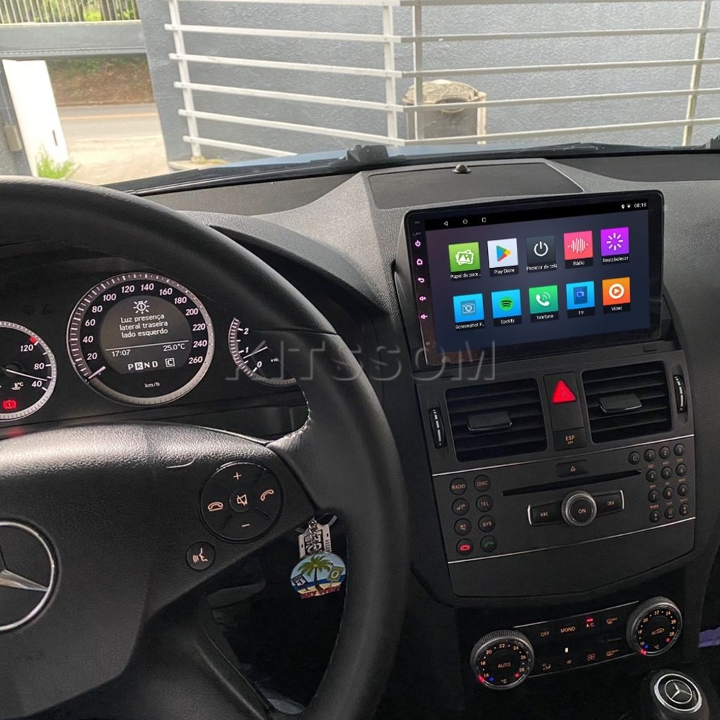 Multimídia Mercedes C180 C200 2008 2009 2010 2011 V2 Carplay 9"-V2 CAR AUDIO-Kitssom