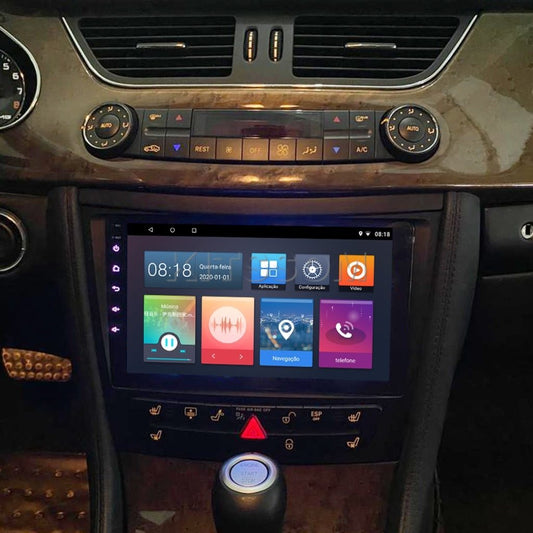 Multimídia Mercedes CLS Class W211 C219 2008 2009 V2 Carplay 9" 2001 2002 2003 2004 2005 2006 2007-V2 CAR AUDIO-Kitssom