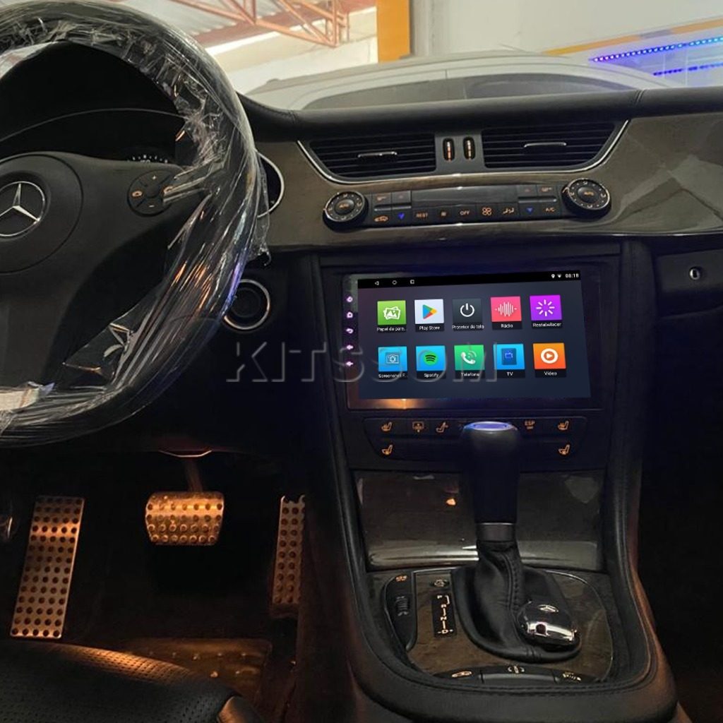 Multimídia Mercedes CLS Class W211 C219 2008 2009 V2 Carplay 9" 2001 2002 2003 2004 2005 2006 2007-V2 CAR AUDIO-Kitssom