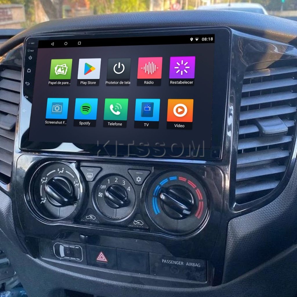 Multimídia L200 Triton 2020 2021 2022 2023 AC AN V2 Carplay 9" 2017 2018 2019-V2 CAR AUDIO-Kitssom