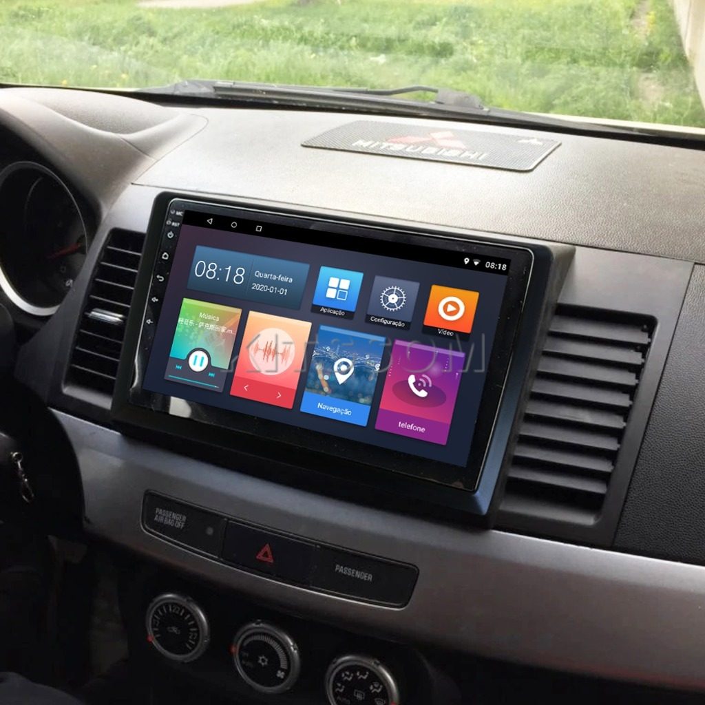 Multimídia Mitsubishi Lancer 2017 2018 2019 2020 V2 Carplay 9" 2009 2010 2011 2012 2013 2014 2015 2016-V2 CAR AUDIO-Kitssom
