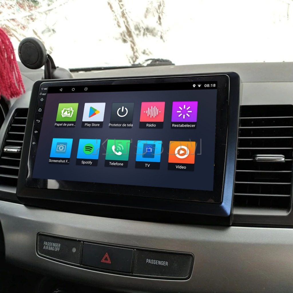 Multimídia Mitsubishi Lancer 2017 2018 2019 2020 V2 Carplay 9" 2009 2010 2011 2012 2013 2014 2015 2016-V2 CAR AUDIO-Kitssom