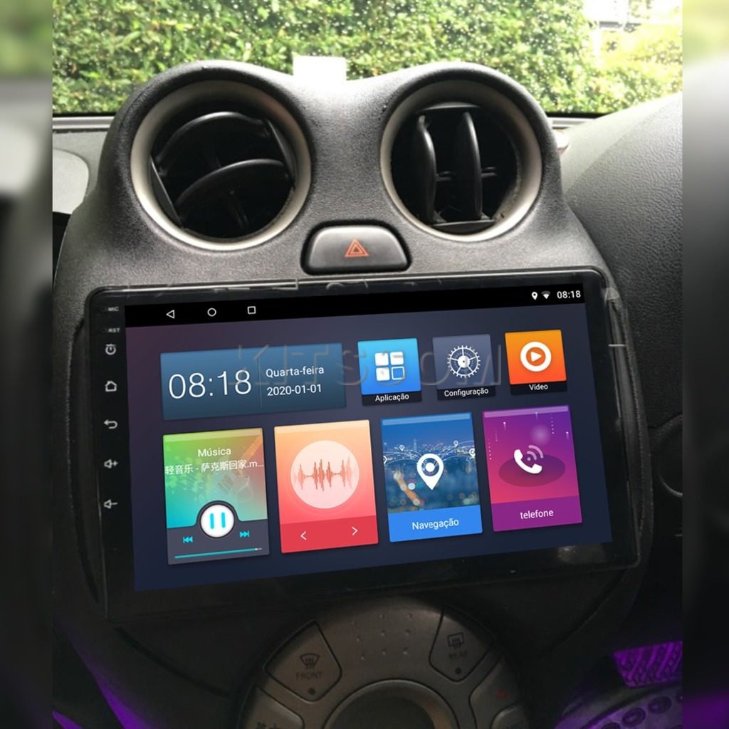 Multimídia Nissan March Versa 2011 2012 2013 2014 V2 Carplay 9" 2008 2009 2010-V2 CAR AUDIO-Kitssom