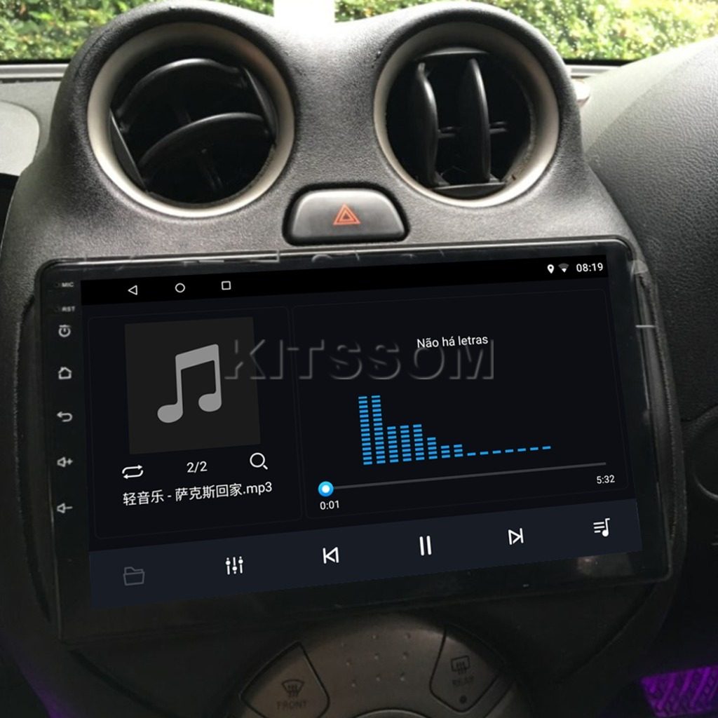 Multimídia Nissan March Versa 2011 2012 2013 2014 V2 Carplay 9" 2008 2009 2010-V2 CAR AUDIO-Kitssom