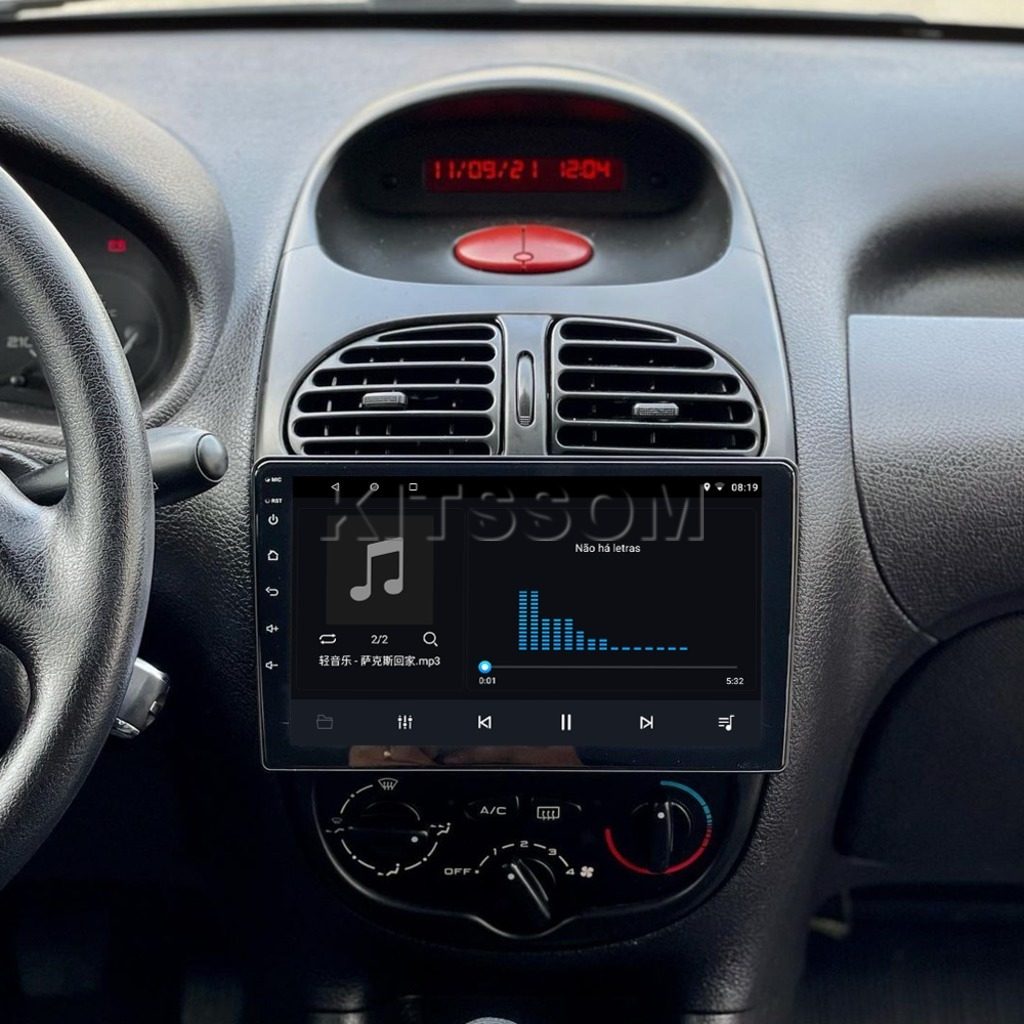 Multimídia Peugeot 206 2012 2013 2014 2015 2016 V2 Carplay 9" 2000 2001 2002 2003 2004 2005 2006 2007 2008 2009 2010 2011-V2 CAR AUDIO-Kitssom