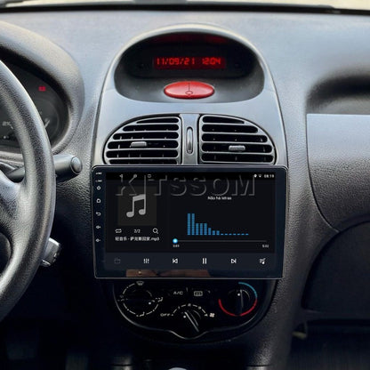 Multimídia Peugeot 206 2012 2013 2014 2015 2016 V2 Carplay 9" 2000 2001 2002 2003 2004 2005 2006 2007 2008 2009 2010 2011-V2 CAR AUDIO-Kitssom