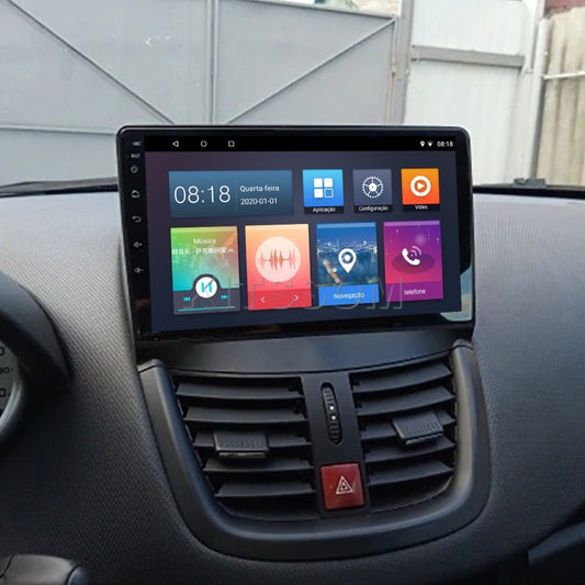 Multimídia Peugeot 207 2010 2011 2012 2013 2014 V2 Carplay 9" 2007 2008 2009-V2 CAR AUDIO-Kitssom