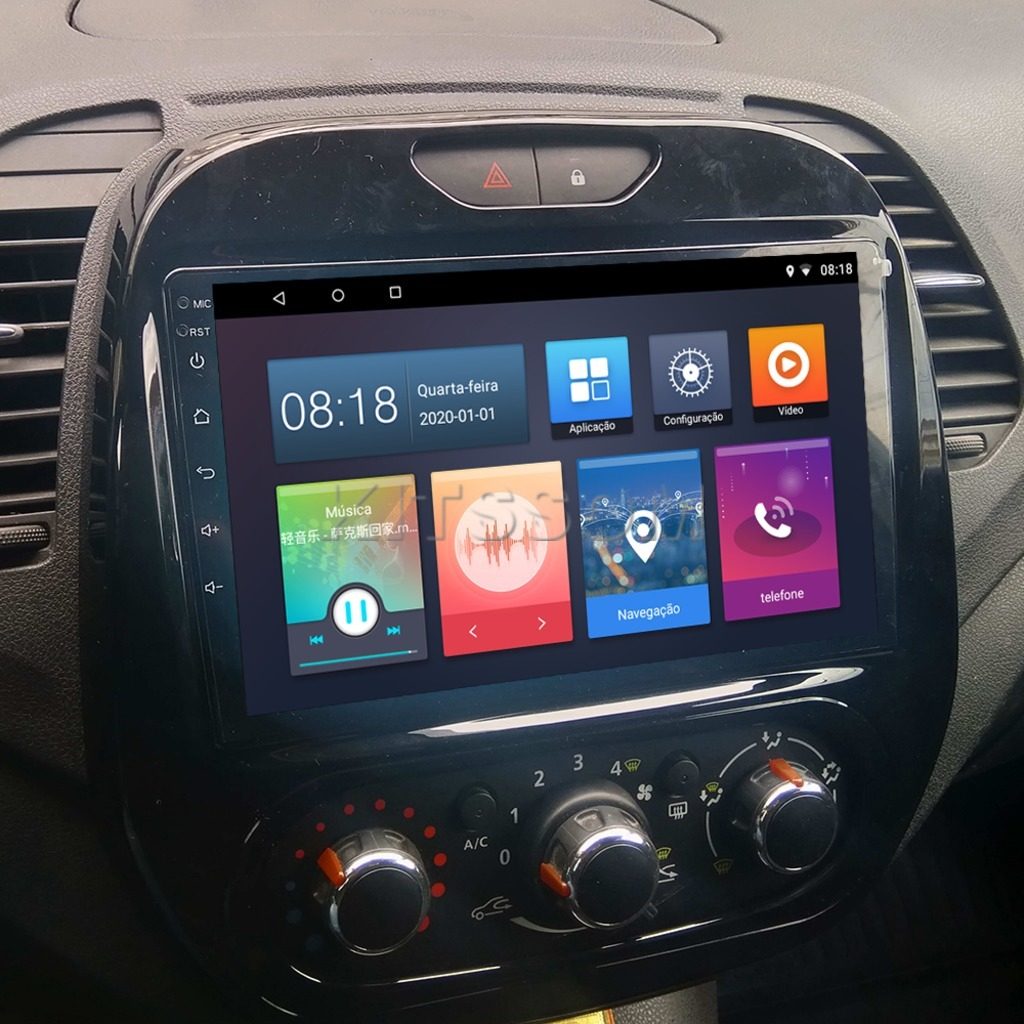 Multimídia Captur 2017 2018 2019 2020 2021 2022 V2 Carplay 9" 2014 2015 2016-V2 CAR AUDIO-Kitssom