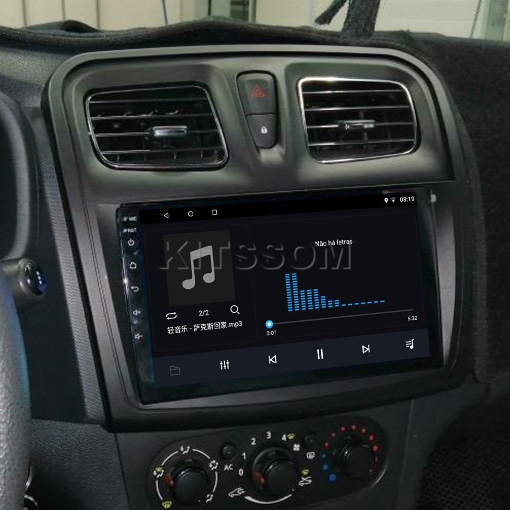 Multimídia Sandero Logan 2019 2020 2021 2022 2023 V2 Carplay 9" 2014 2015 2016 2017 2018-V2 CAR AUDIO-Kitssom