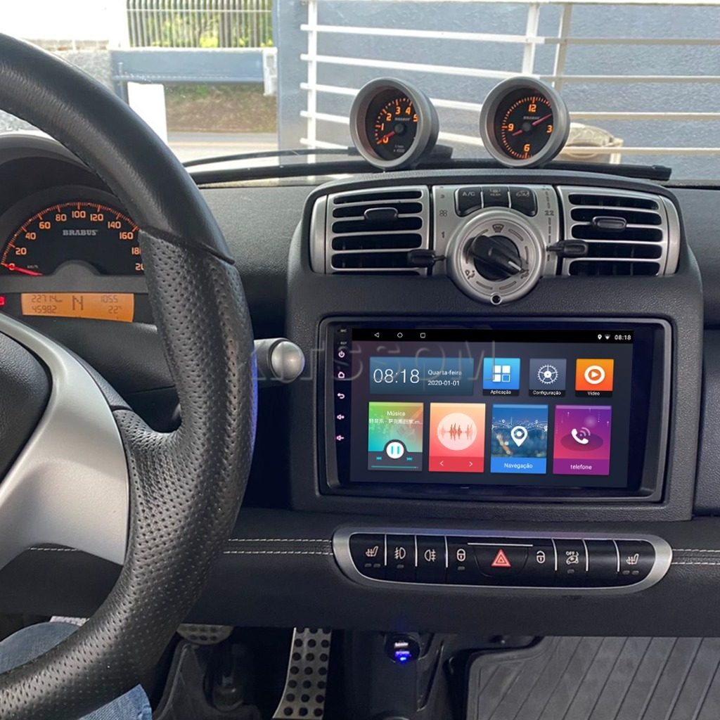 Multimídia Smart Fortwo 2006 2007 2008 2009 2010 V2 Carplay 9" 2005-V2 CAR AUDIO-Kitssom