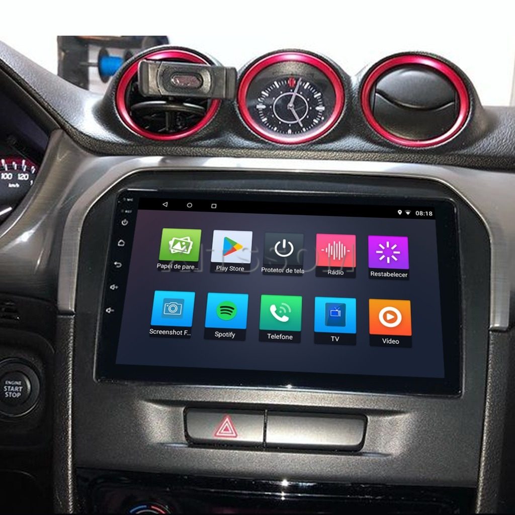 Multimídia Vitara 2018 2019 2020 2021 2022 2023 V2 Carplay 9" 2016 2017-V2 CAR AUDIO-Kitssom
