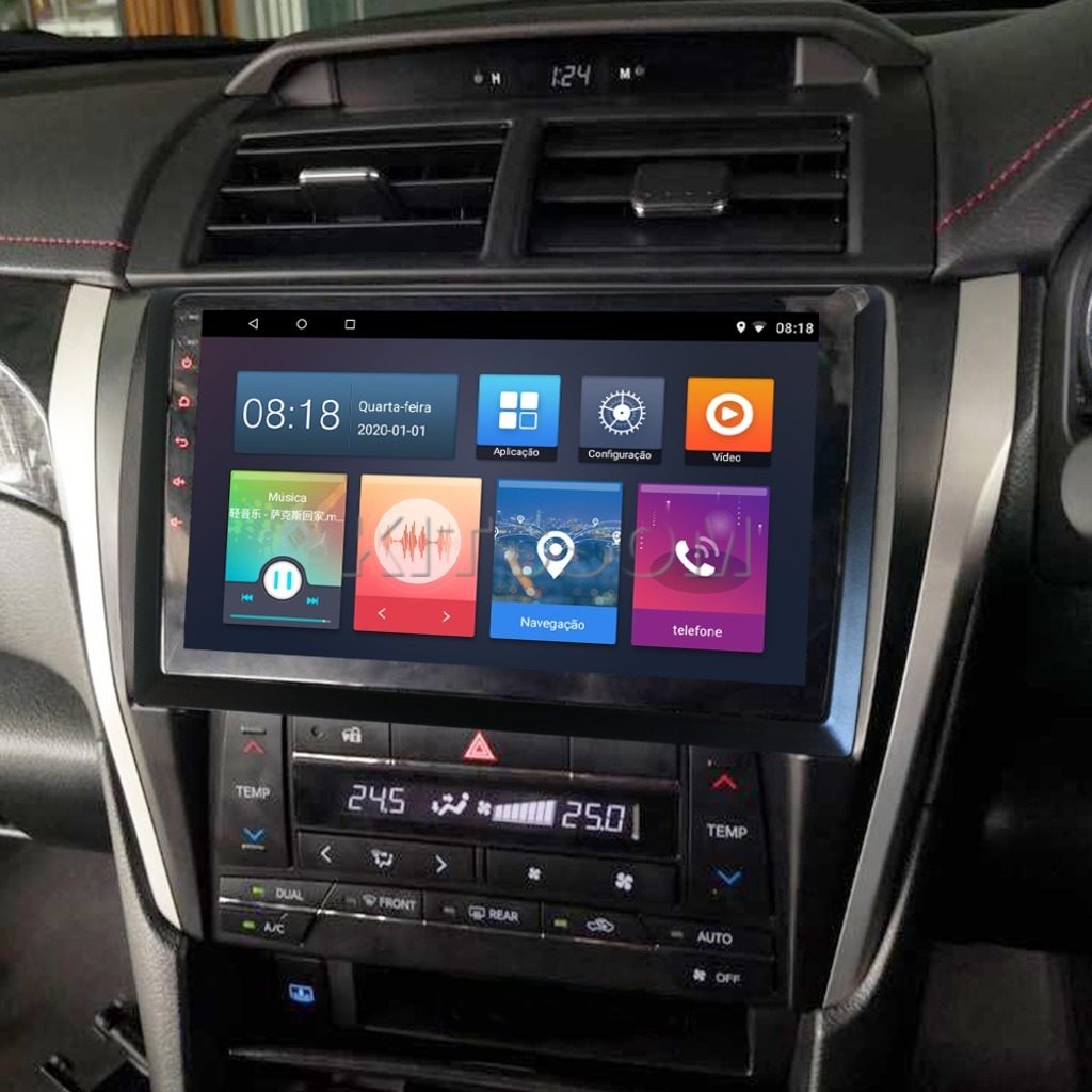 Multimídia Toyota Camry 2014 2015 2016 2017 2018 V2 Carplay 9" 2013-V2 CAR AUDIO-Kitssom