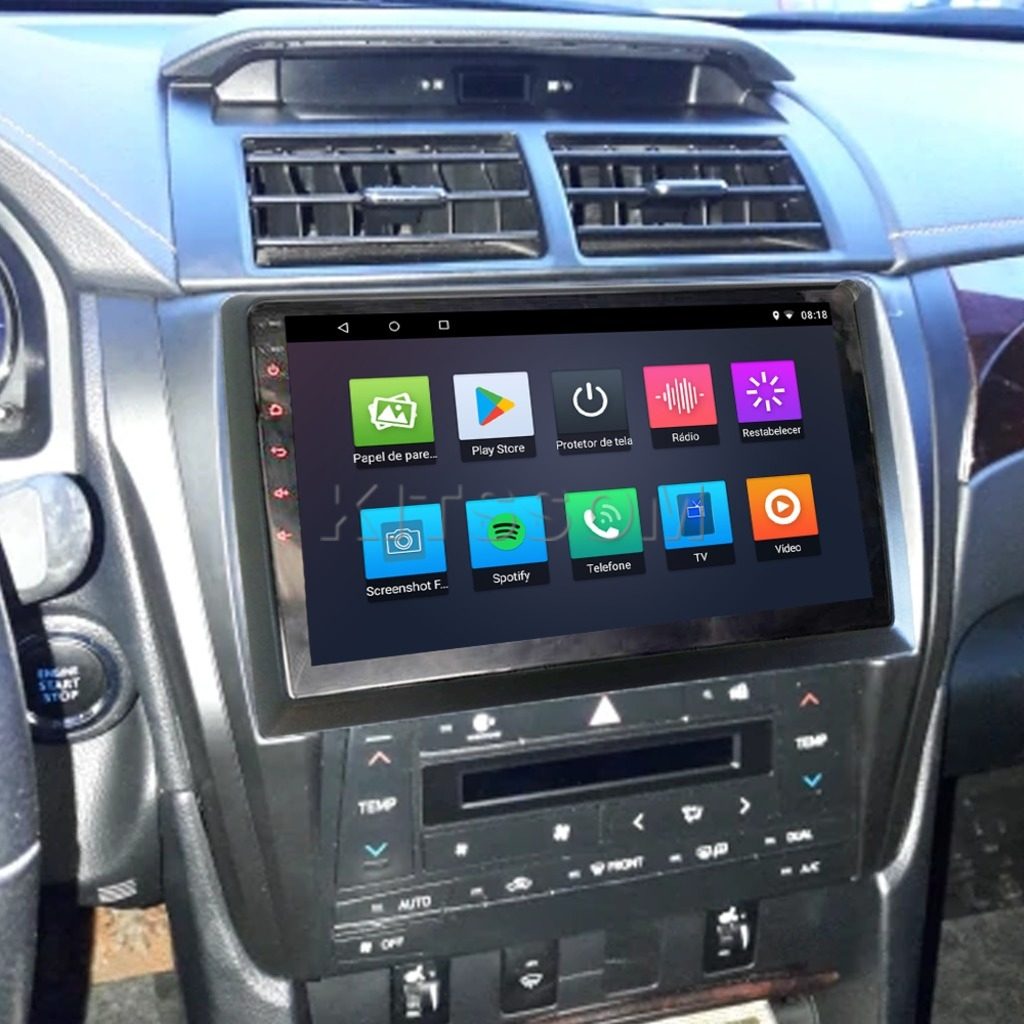 Multimídia Toyota Camry 2014 2015 2016 2017 2018 V2 Carplay 9" 2013-V2 CAR AUDIO-Kitssom