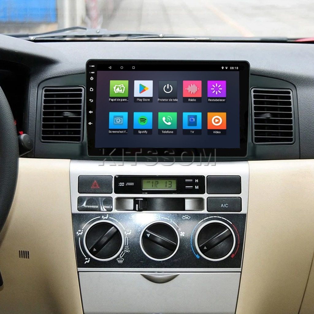 Multimídia Toyota Corolla 2005 2006 2007 2008 V2 Carplay 9" 2003 2004-V2 CAR AUDIO-Kitssom