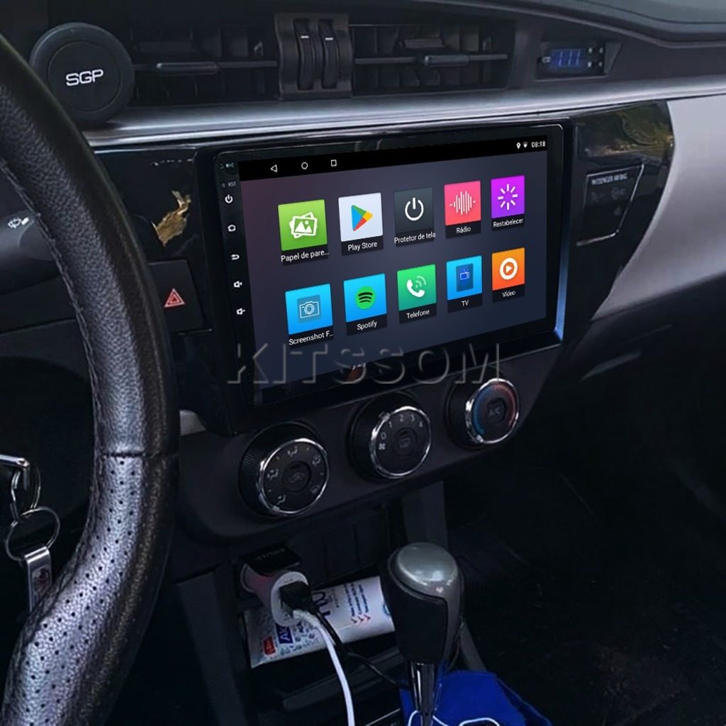 Multimídia Toyota Corolla 2015 2016 2017 V2 Carplay 9"-V2 CAR AUDIO-Kitssom