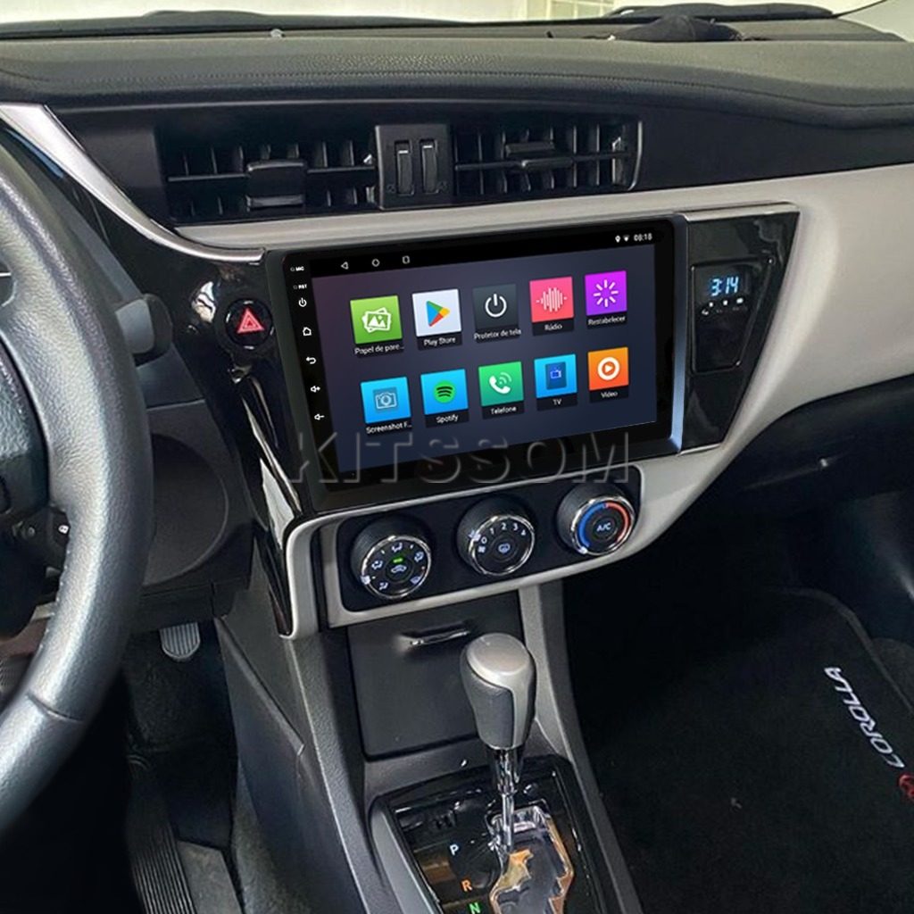 Multimídia Toyota Corolla 2017 2018 2019 V2 Carplay 9"-V2 CAR AUDIO-Kitssom